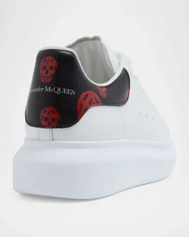 Alexander McQueen Men's Oversized Skull Leather Low-Top Sneakers | Thumbnail 3