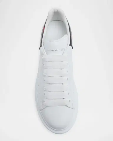 Alexander McQueen Men's Oversized Skull Leather Low-Top Sneakers | Thumbnail 4