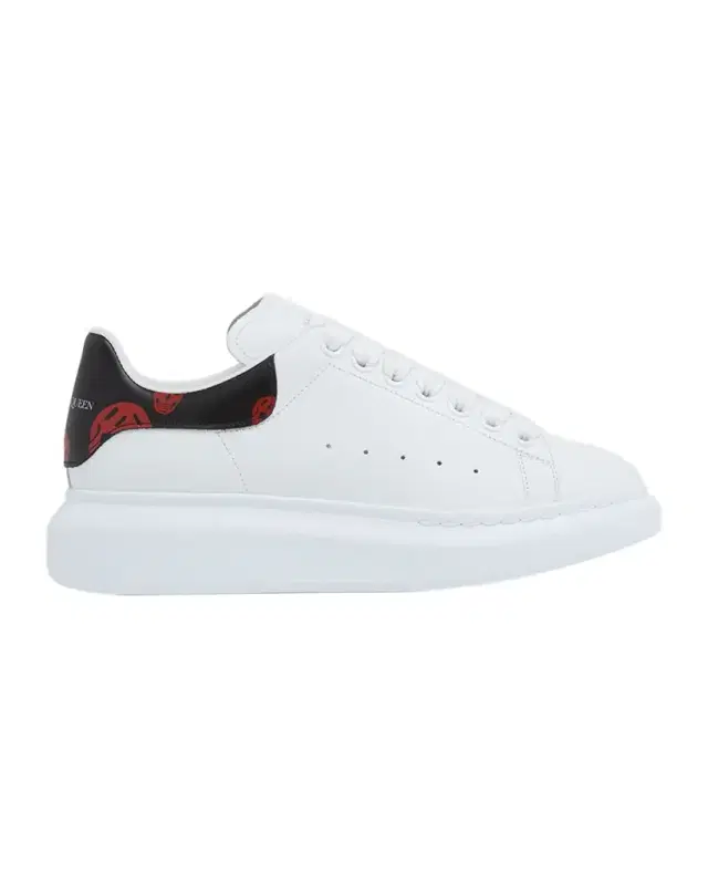 McQueen Men 's Oversized Skull Leather Low-Top Sneakers