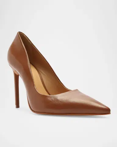 Schutz 100mm Lou Leather Pointed-Toe Pumps | Thumbnail 2