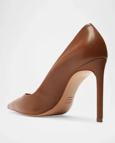 Schutz 100mm Lou Leather Pointed-Toe Pumps | Thumbnail 3