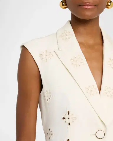 Veronica Beard Townes Eyelet Twill Vest | Thumbnail 5 Veronica Beard Townes Eyelet Twill Vest | Thumbnail 5