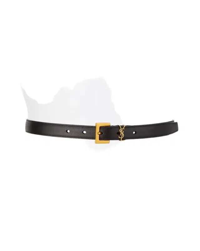Saint Laurent YSL Monogram Leather Belt