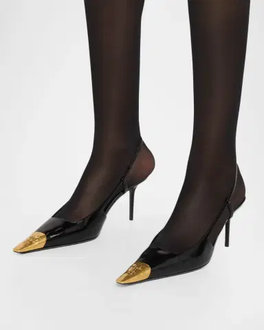 Saint Laurent 75mm Jeanne Leather Slingback Pumps | Thumbnail 2 Saint Laurent 75mm Jeanne Leather Slingback Pumps | Thumbnail 2
