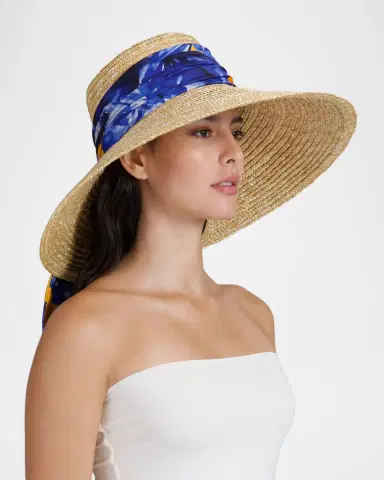 Eugenia Kim Mirabel Wide-Brim Straw Sun Hat with Scarf | Thumbnail 5 Eugenia Kim Mirabel Wide-Brim Straw Sun Hat with Scarf | Thumbnail 5