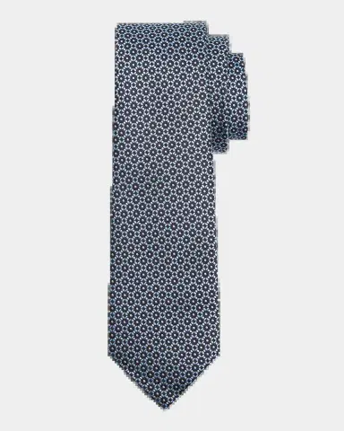 ZEGNA Men's Geometric Circle Jacquard Silk Tie | Thumbnail 2