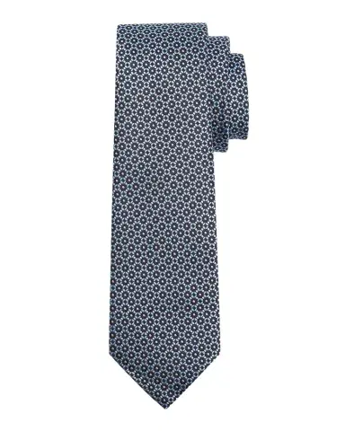ZEGNA Men's Geometric Circle Jacquard Silk Tie | Thumbnail 1