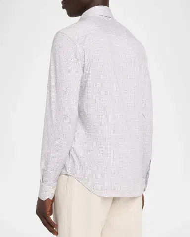 Bugatchi Men's James OoohCotton Geometric-Print Sport Shirt | Thumbnail 3 Bugatchi Men's James OoohCotton Geometric-Print Sport Shirt | Thumbnail 3