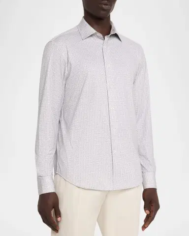 Bugatchi Men's James OoohCotton Geometric-Print Sport Shirt | Thumbnail 4 Bugatchi Men's James OoohCotton Geometric-Print Sport Shirt | Thumbnail 4