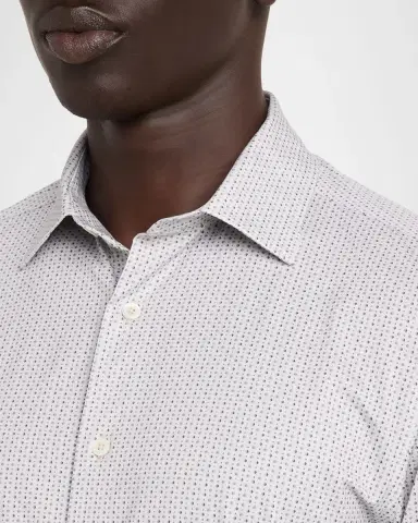 Bugatchi Men's James OoohCotton Geometric-Print Sport Shirt | Thumbnail 5 Bugatchi Men's James OoohCotton Geometric-Print Sport Shirt | Thumbnail 5