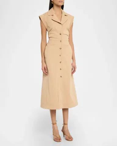 Veronica Beard Orla Button-Front Midi Shirtdress | Thumbnail 4 Veronica Beard Orla Button-Front Midi Shirtdress | Thumbnail 4