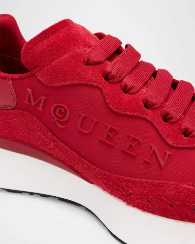 Alexander McQueen Men's Sprint Runner Mixed Media Sneakers | Thumbnail 3