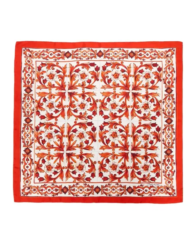 Floral Silk Twill Scarf Floral Silk Twill Scarf
