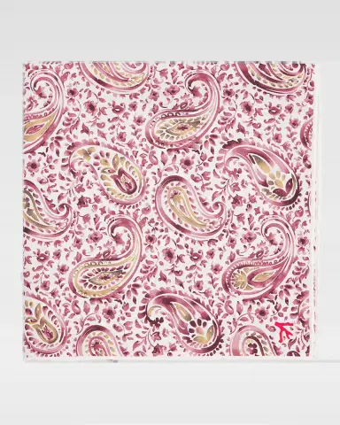 Isaia Men's Paisley Silk Pocket Square | Thumbnail 2