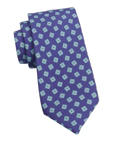Isaia Men 's Geometric Silk Tie | Thumbnail 1 Isaia Men 's Geometric Silk Tie | Thumbnail 1