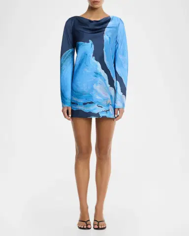 Significant Other Alis Long-Sleeve Satin Mini Dress | Thumbnail 2 Significant Other Alis Long-Sleeve Satin Mini Dress | Thumbnail 2