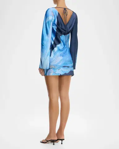 Significant Other Alis Long-Sleeve Satin Mini Dress | Thumbnail 3 Significant Other Alis Long-Sleeve Satin Mini Dress | Thumbnail 3