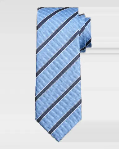 Isaia Men's Diagonal Stripe Silk Tie | Thumbnail 2