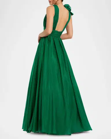 Mac Duggal Sleeveless Deep V-Neck Ruffle Gown | Thumbnail 3 Mac Duggal Sleeveless Deep V-Neck Ruffle Gown | Thumbnail 3