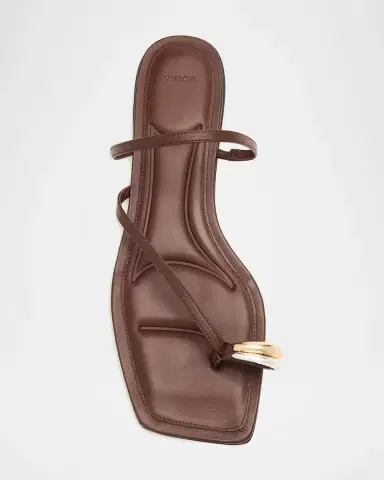 Vince Polli Leather Toe-Ring Flat Sandals | Thumbnail 6