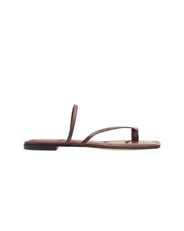 Polli Leather Toe-Ring Flat Sandals