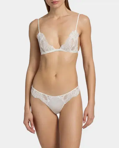 Kiki de Montparnasse Voltaire Embroidered Lace Triangle Bra | Thumbnail 7