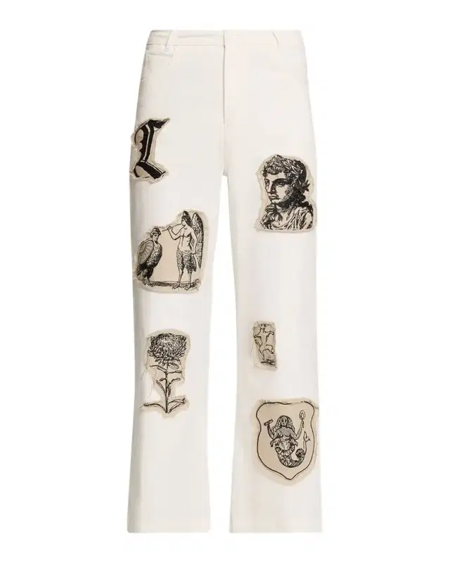 Libertine Graphic Patches Kickflare-leg Ankle Jeans