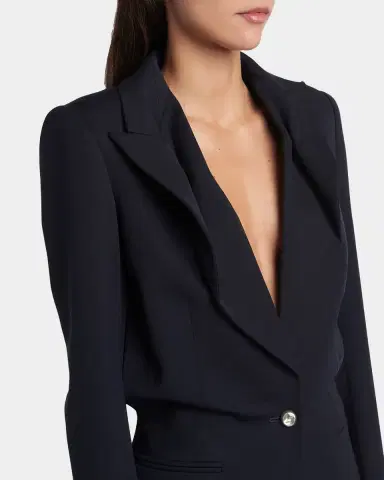 McQueen Certified Wool Folded Lapel Single-Breasted Jacket | Thumbnail 5 McQueen Certified Wool Folded Lapel Single-Breasted Jacket | Thumbnail 5