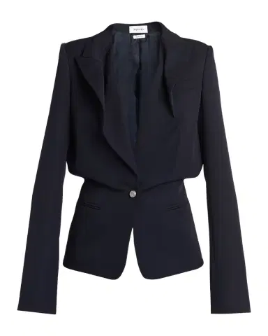 McQueen Certified Wool Folded Lapel Single-Breasted Jacket | Thumbnail 1 McQueen Certified Wool Folded Lapel Single-Breasted Jacket | Thumbnail 1