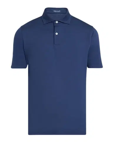 Peter Millar Men's Crown Micro-Chevron Cotton-Stretch Polo Shirt | Thumbnail 1