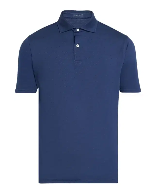 Peter Millar Men 's Crown Micro-Chevron Cotton-Stretch Polo Shirt