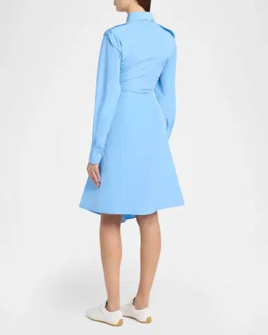 Alexander McQueen Responsible Cotton Taffeta Gathered-Waist Shirtdress | Thumbnail 3 Alexander McQueen Responsible Cotton Taffeta Gathered-Waist Shirtdress | Thumbnail 3