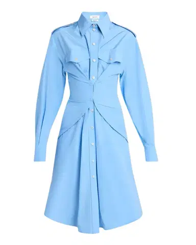 Alexander McQueen Responsible Cotton Taffeta Gathered-Waist Shirtdress | Thumbnail 1 Alexander McQueen Responsible Cotton Taffeta Gathered-Waist Shirtdress | Thumbnail 1