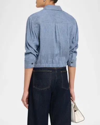 Theory Cropped Button-Front Shirt | Thumbnail 3 Theory Cropped Button-Front Shirt | Thumbnail 3