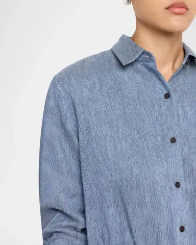 Theory Cropped Button-Front Shirt | Thumbnail 5 Theory Cropped Button-Front Shirt | Thumbnail 5