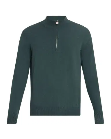 Kiton Men's 12gg Cashmere Mock Neck Quarter-Zip Sweater | Thumbnail 1 Kiton Men's 12gg Cashmere Mock Neck Quarter-Zip Sweater | Thumbnail 1