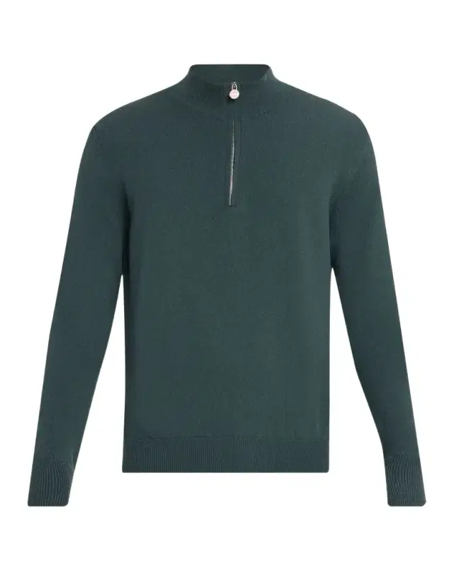 Men 's 12gg Cashmere Mock Neck Quarter-Zip weater