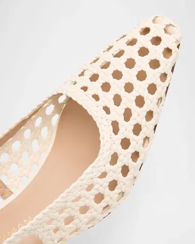Stuart Weitzman 50mm Stassi Woven Leather Slingback Pumps | Thumbnail 5