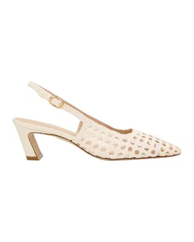 Stuart Weitzman 50mm Stassi Woven Leather Slingback Pumps | Thumbnail 1
