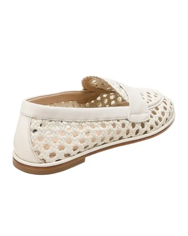Stuart Weitzman Spencer Woven Leather Penny Loafers