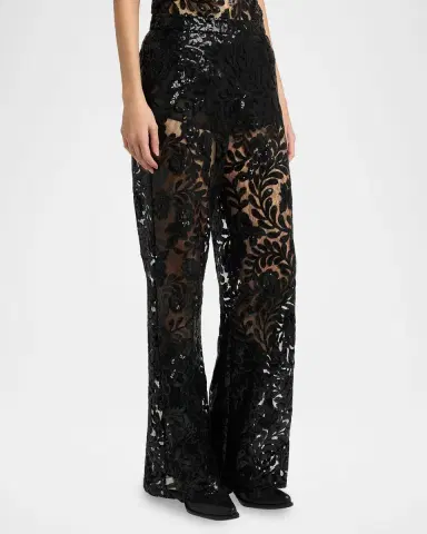 Golden Goose Journey Sequined Floral-Embroidered Tulle Pants | Thumbnail 4