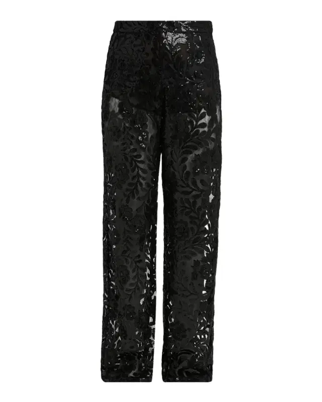 Golden Goose Journey Sequined Floral-Embroidered Tulle Pants