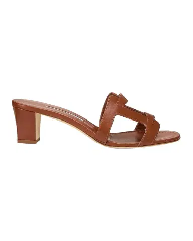 Manolo Blahnik 50mm Grellanu Leather Mule Sandals | Thumbnail 1 Manolo Blahnik 50mm Grellanu Leather Mule Sandals | Thumbnail 1