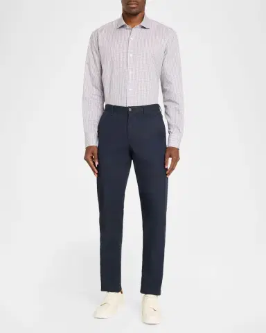 Peter Millar Men's Crown Crafted Micro-Plaid Cotton Sport Shirt | Thumbnail 2 Peter Millar Men's Crown Crafted Micro-Plaid Cotton Sport Shirt | Thumbnail 2