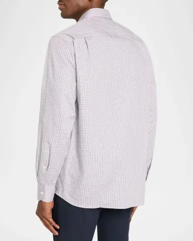 Peter Millar Men's Crown Crafted Micro-Plaid Cotton Sport Shirt | Thumbnail 3 Peter Millar Men's Crown Crafted Micro-Plaid Cotton Sport Shirt | Thumbnail 3