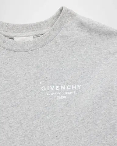 Givenchy Boy 's Logo Stamp-Print Short-Sleeved Cotton T-Shirt, Size 4- | Thumbnail 3 Givenchy Boy 's Logo Stamp-Print Short-Sleeved Cotton T-Shirt, Size 4- | Thumbnail 3