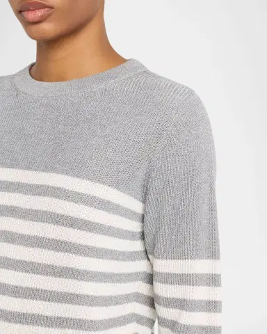 Brunello Cucinelli Shimmering Striped Knit Crewneck Sweater | Thumbnail 5 Brunello Cucinelli Shimmering Striped Knit Crewneck Sweater | Thumbnail 5