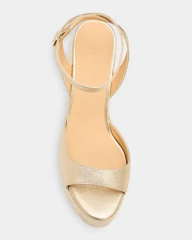 AGS X CASTANER 110mm Brook Metallic Leather Platform Espadrille Sandals | Thumbnail 6