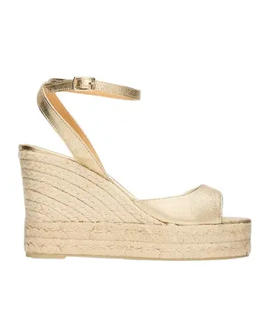 AGS X CASTANER 110mm Brook Metallic Leather Platform Espadrille Sandals | Thumbnail 1