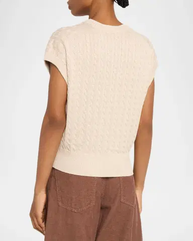Brunello Cucinelli Shimmering Cable Knit Vest | Thumbnail 3
